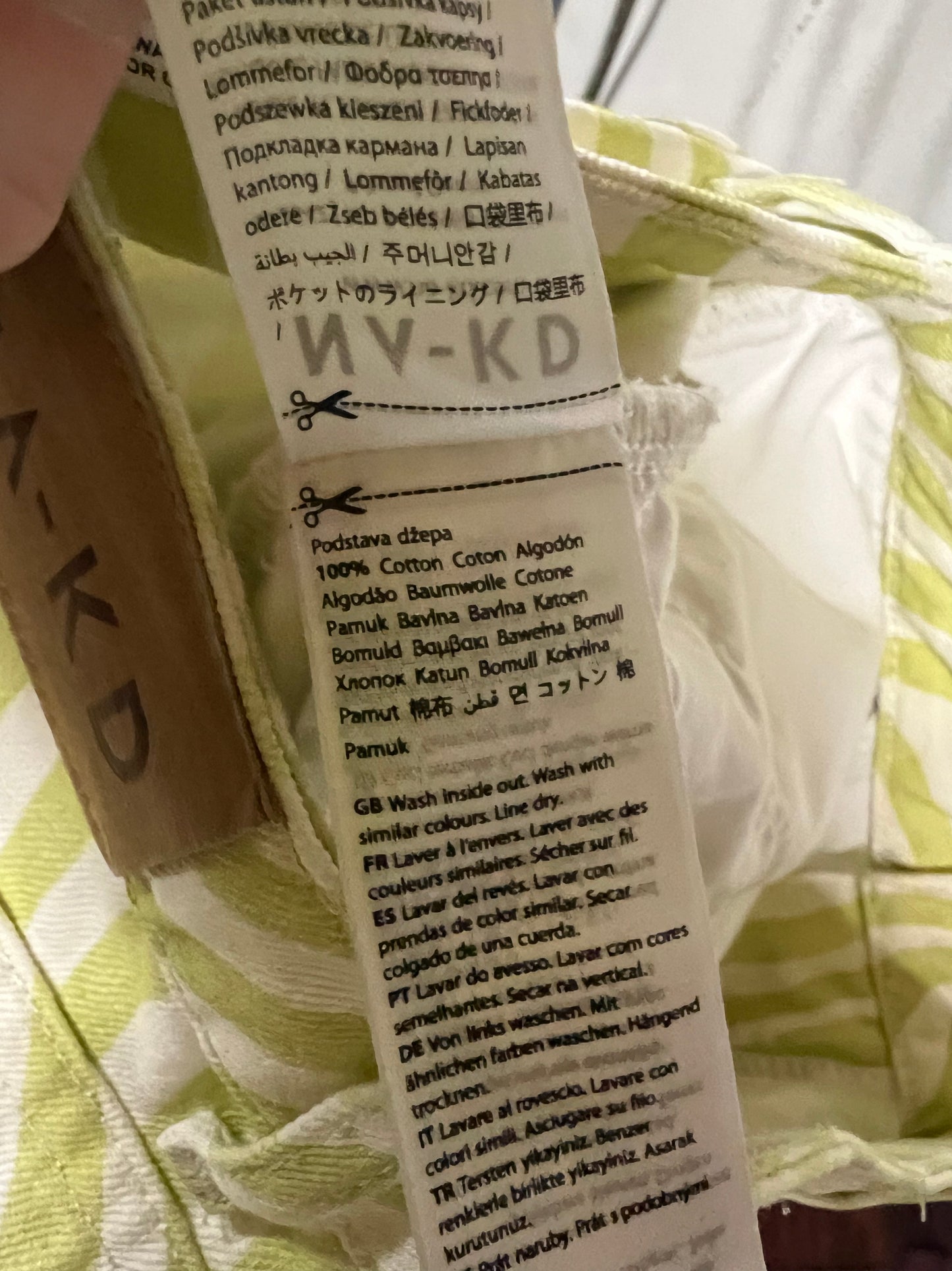 NA-KD Lime Green and White Swirl Loose Mid Rise Jeans