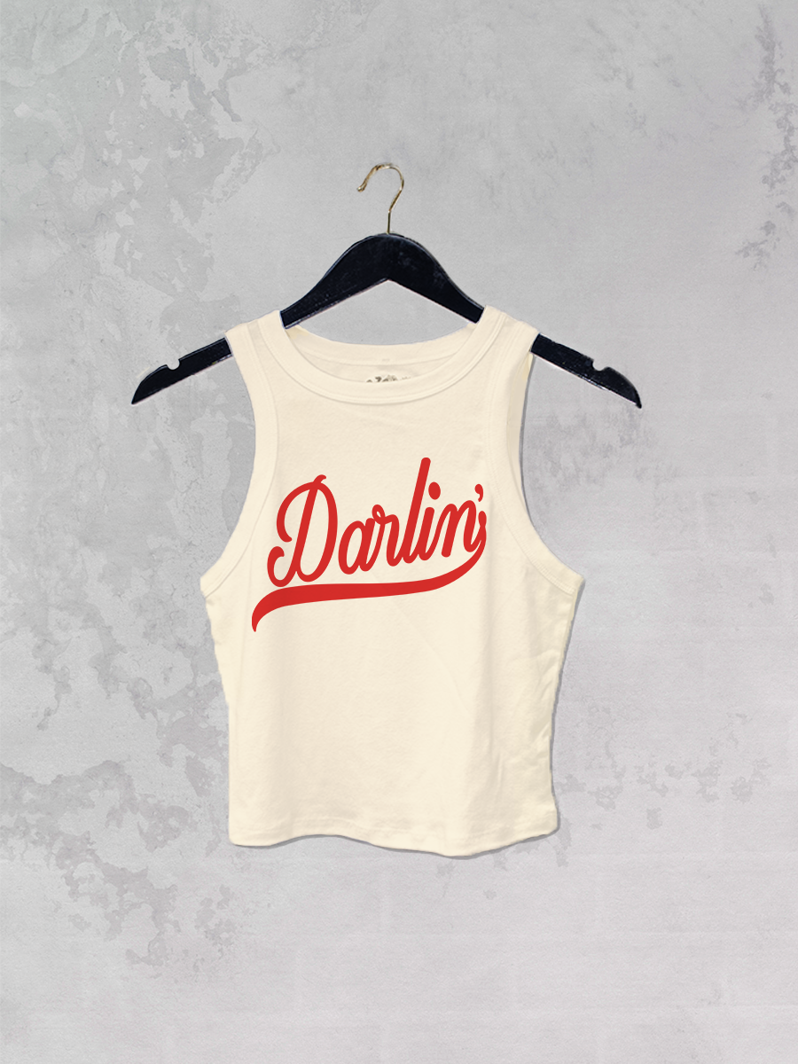 Darlin', Western Cowgirl Micro-Ribbed Cropped Tank