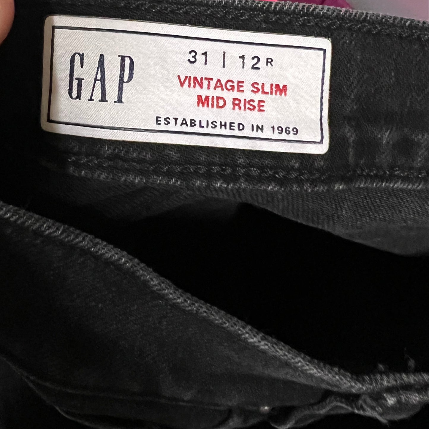 Gap Vintage Slim Mid Rise Black Jeans