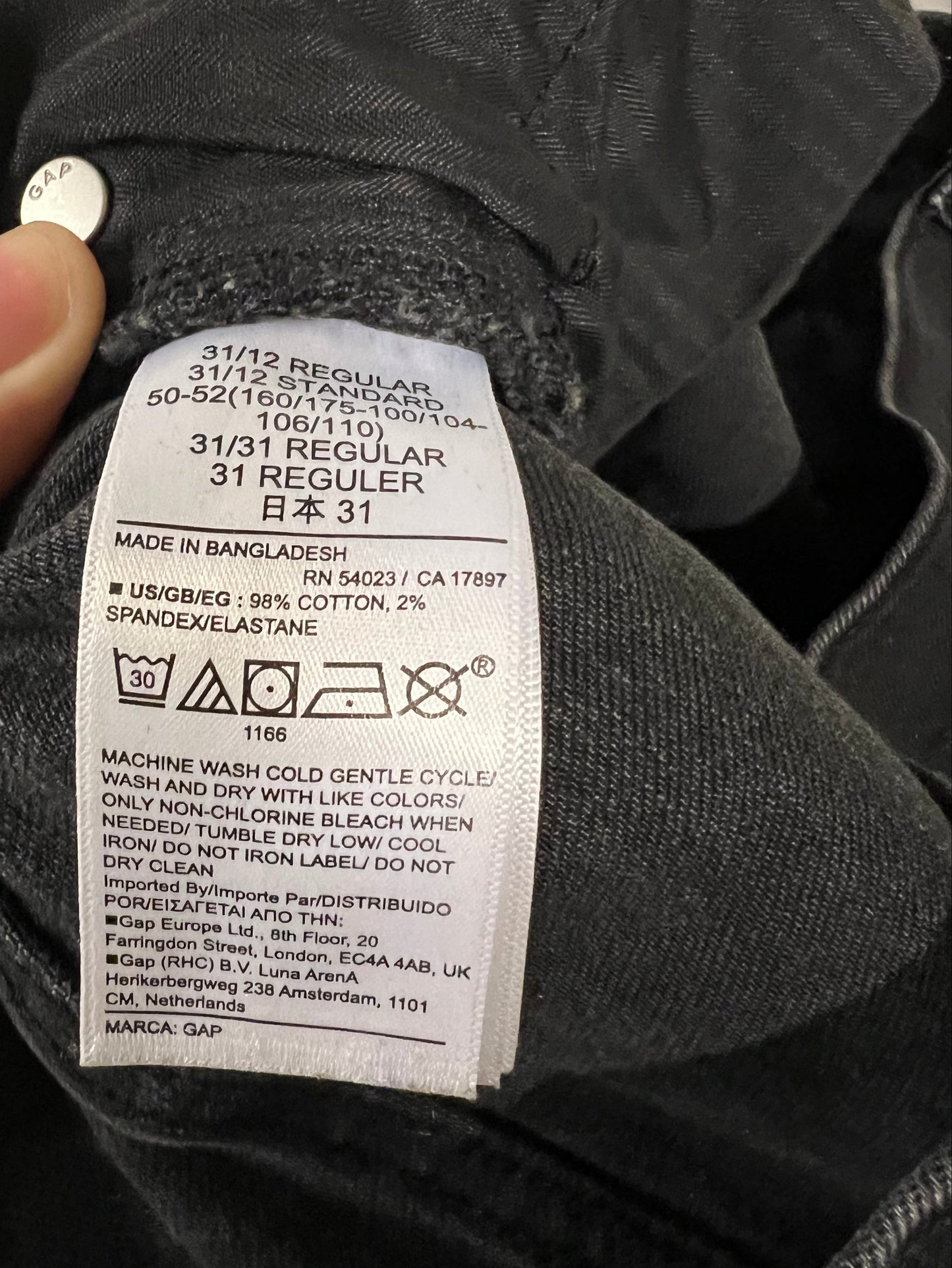 Gap Vintage Slim Mid Rise Black Jeans