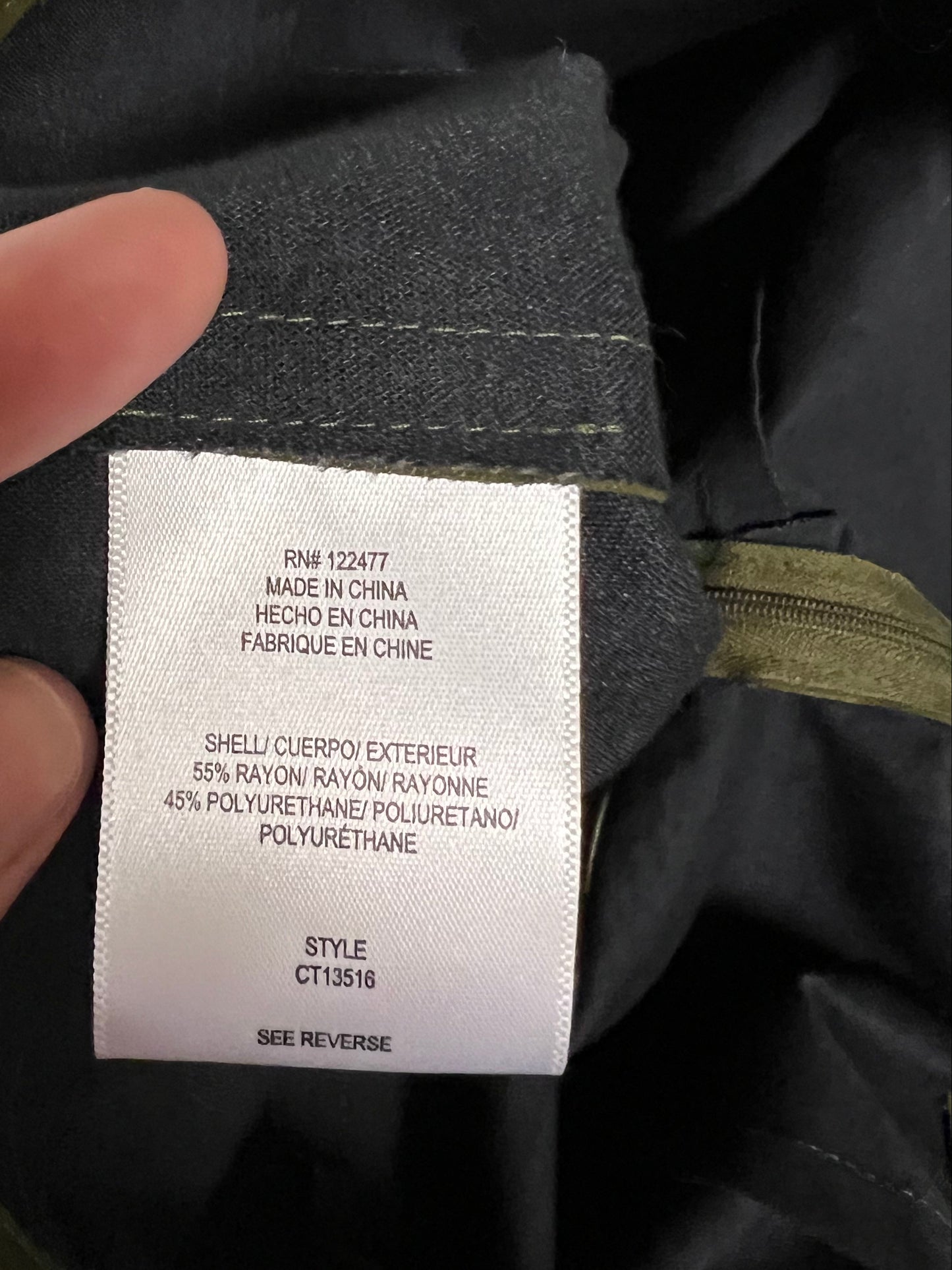 NSR Cropped Faux Leather Green Tank Top