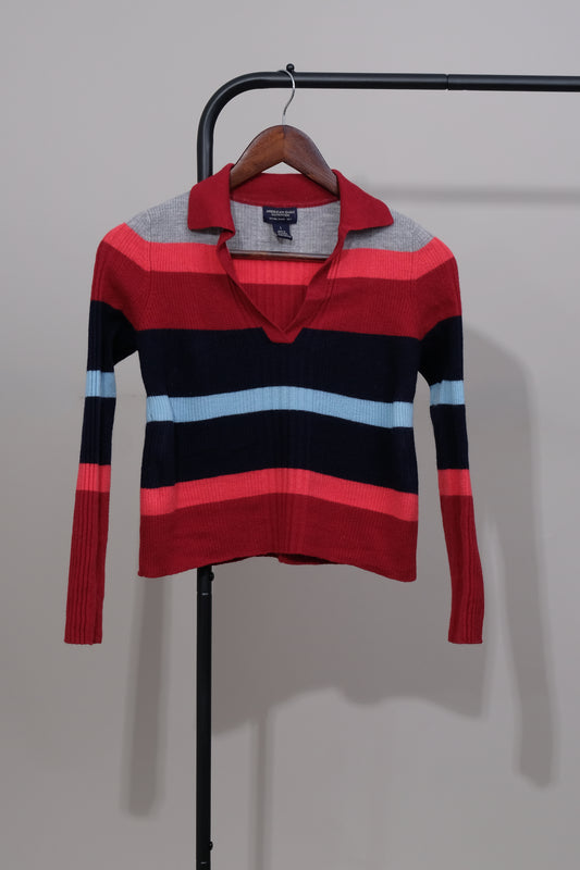 American Eagle 100% Wool Striped Sweater
