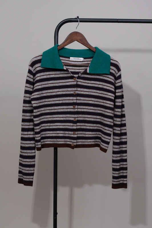 Grey and Black Button Up Sweater