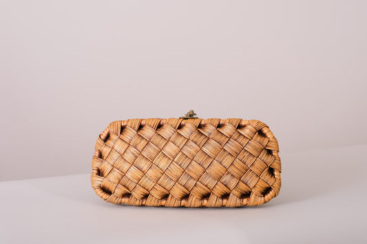Rattan Wide Weave Clutch