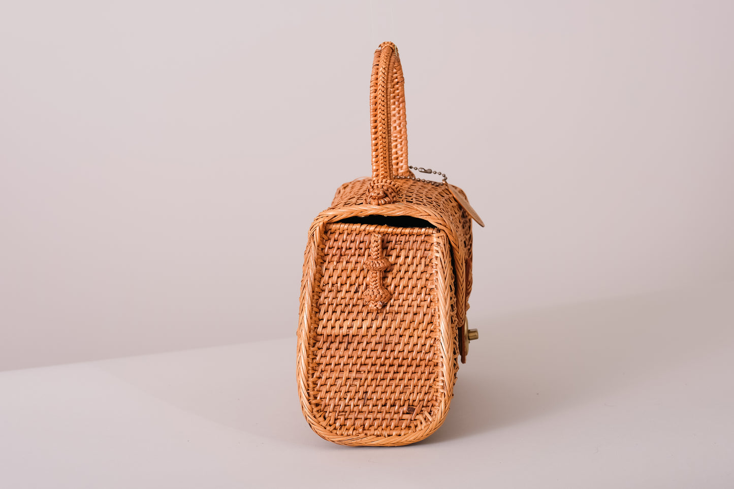 Rattan Cane Weave Handbag with Cross Body Strap