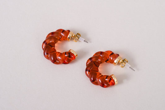 Ruby Summer Braided C-Hoop Earring