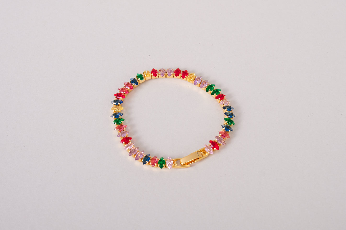 Starlight 18K Gold Multicolor Bold CZ Chain Bracelet