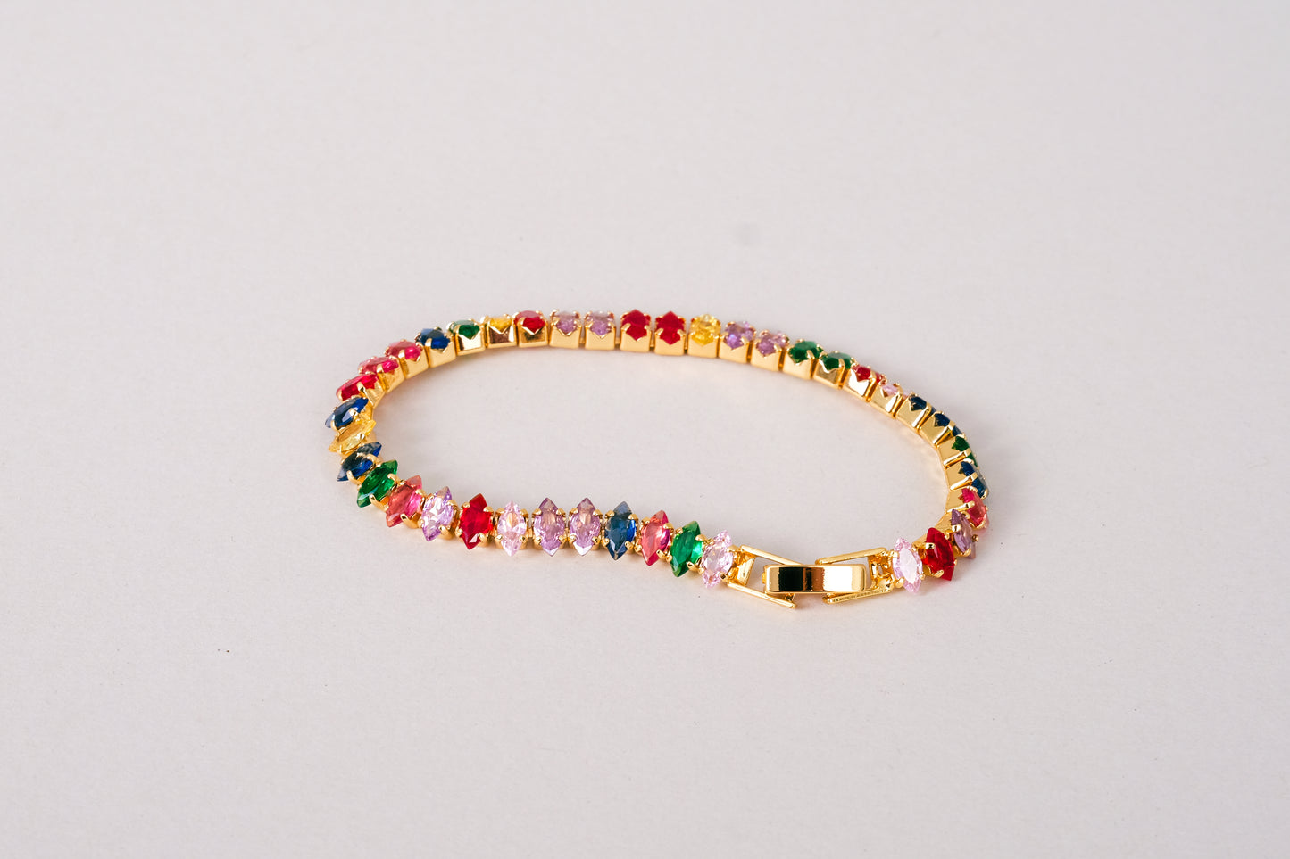 Starlight 18K Gold Multicolor Bold CZ Chain Bracelet