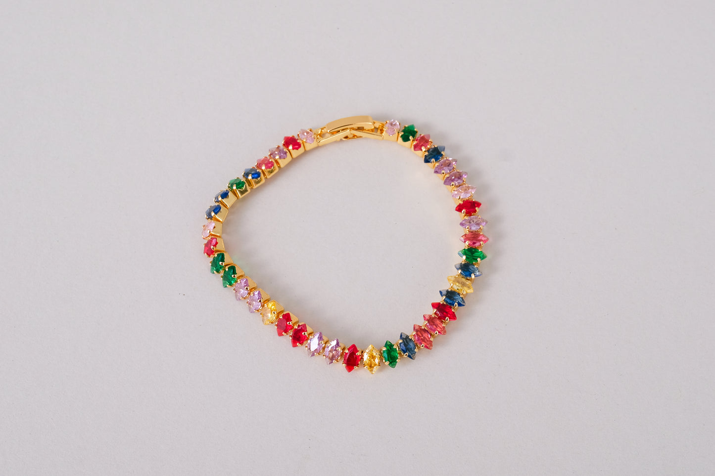 Starlight 18K Gold Multicolor Bold CZ Chain Bracelet