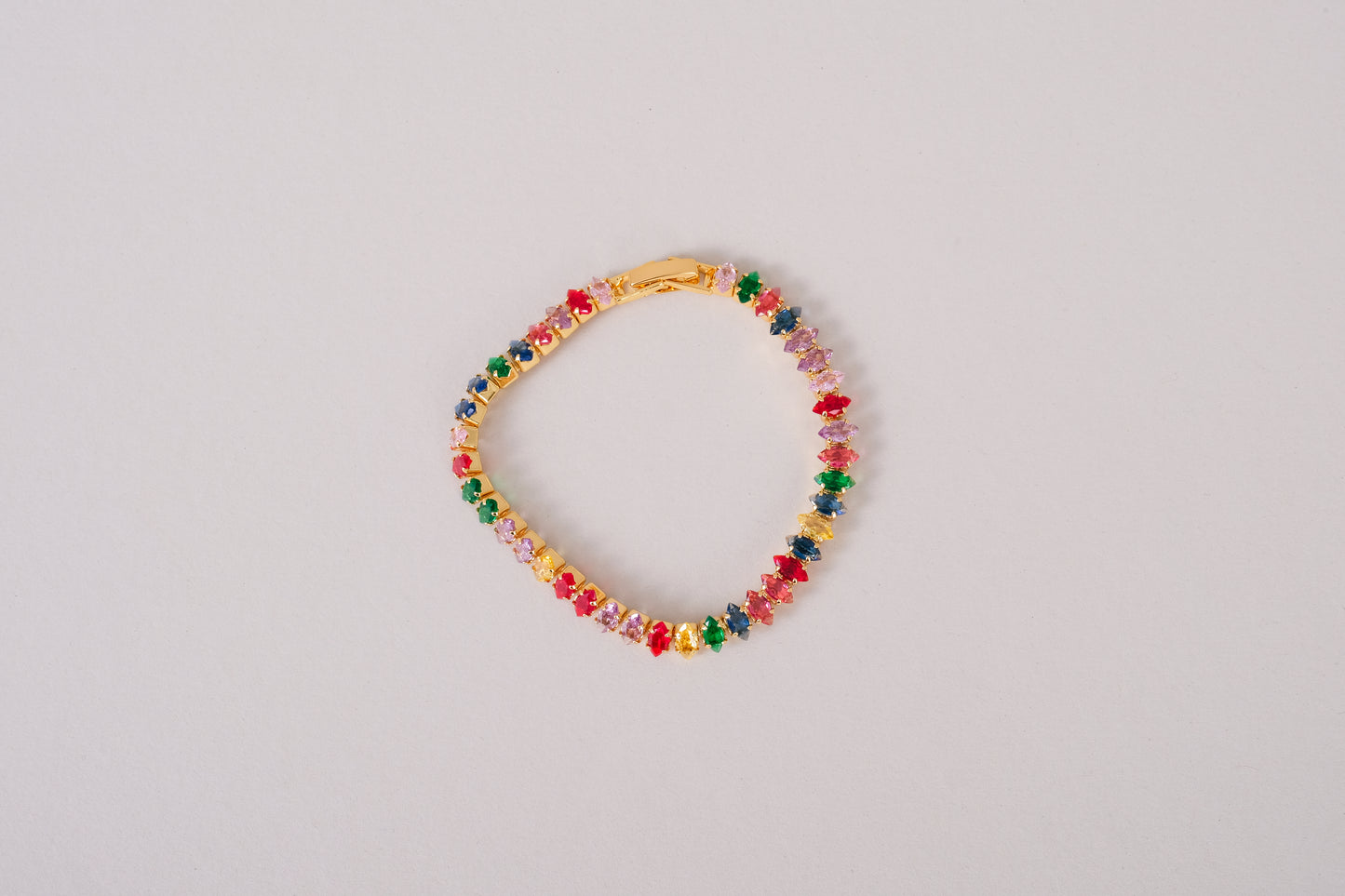 Starlight 18K Gold Multicolor Bold CZ Chain Bracelet