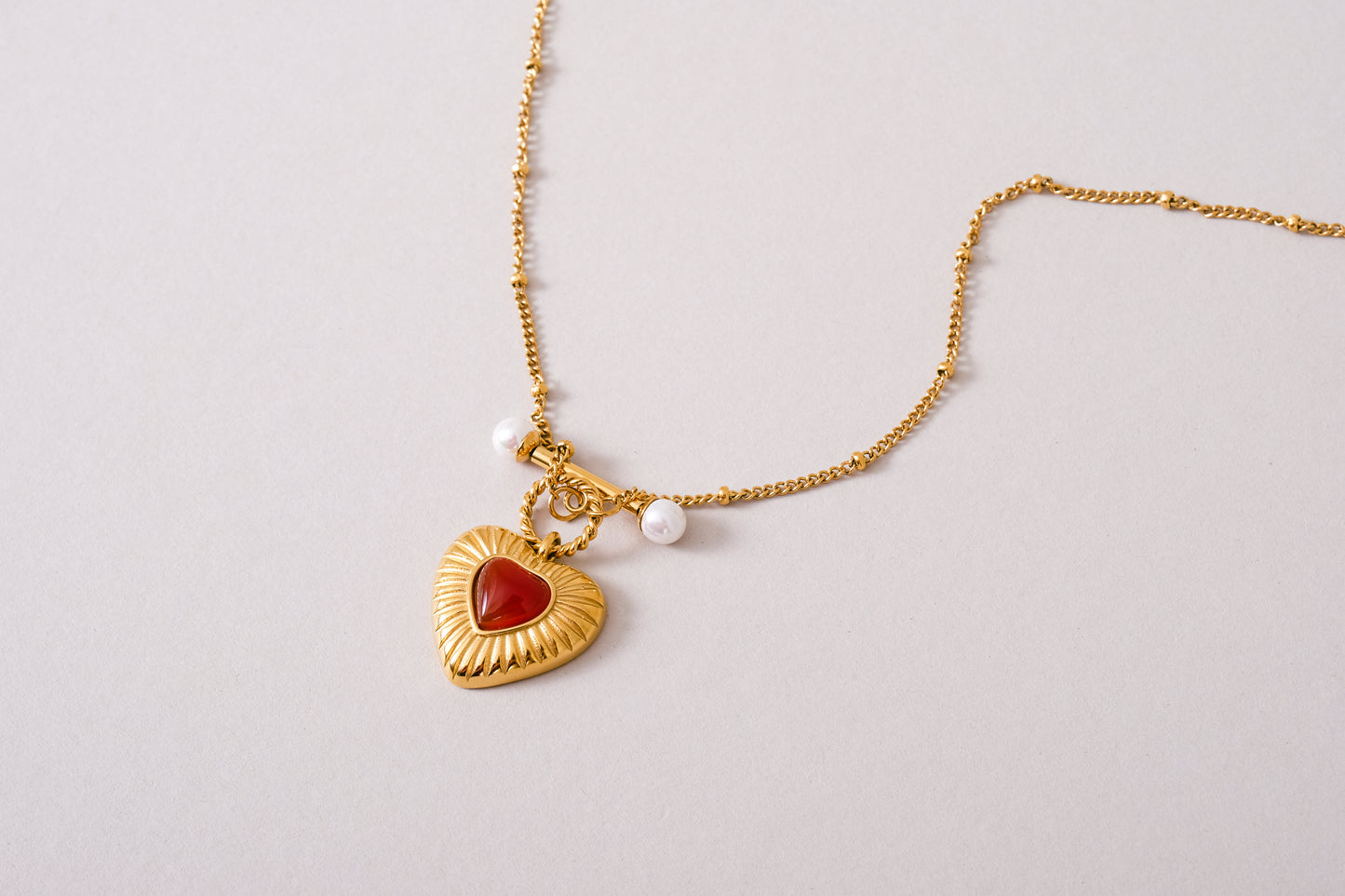 Havana 18K Non-Tarnish Vintage Heart Chain Necklace