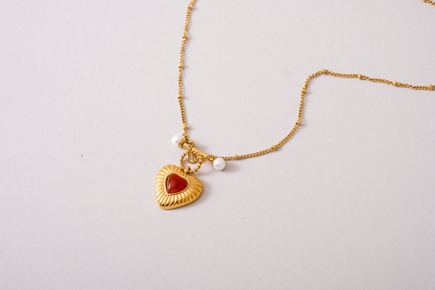Havana 18K Non-Tarnish Vintage Heart Chain Necklace
