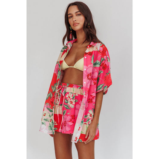 Two Piece Floral Print Set